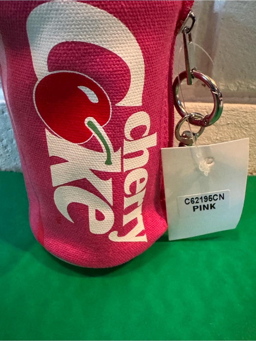 Pink Women's Cherry Coke Canvas Keychain Pouch